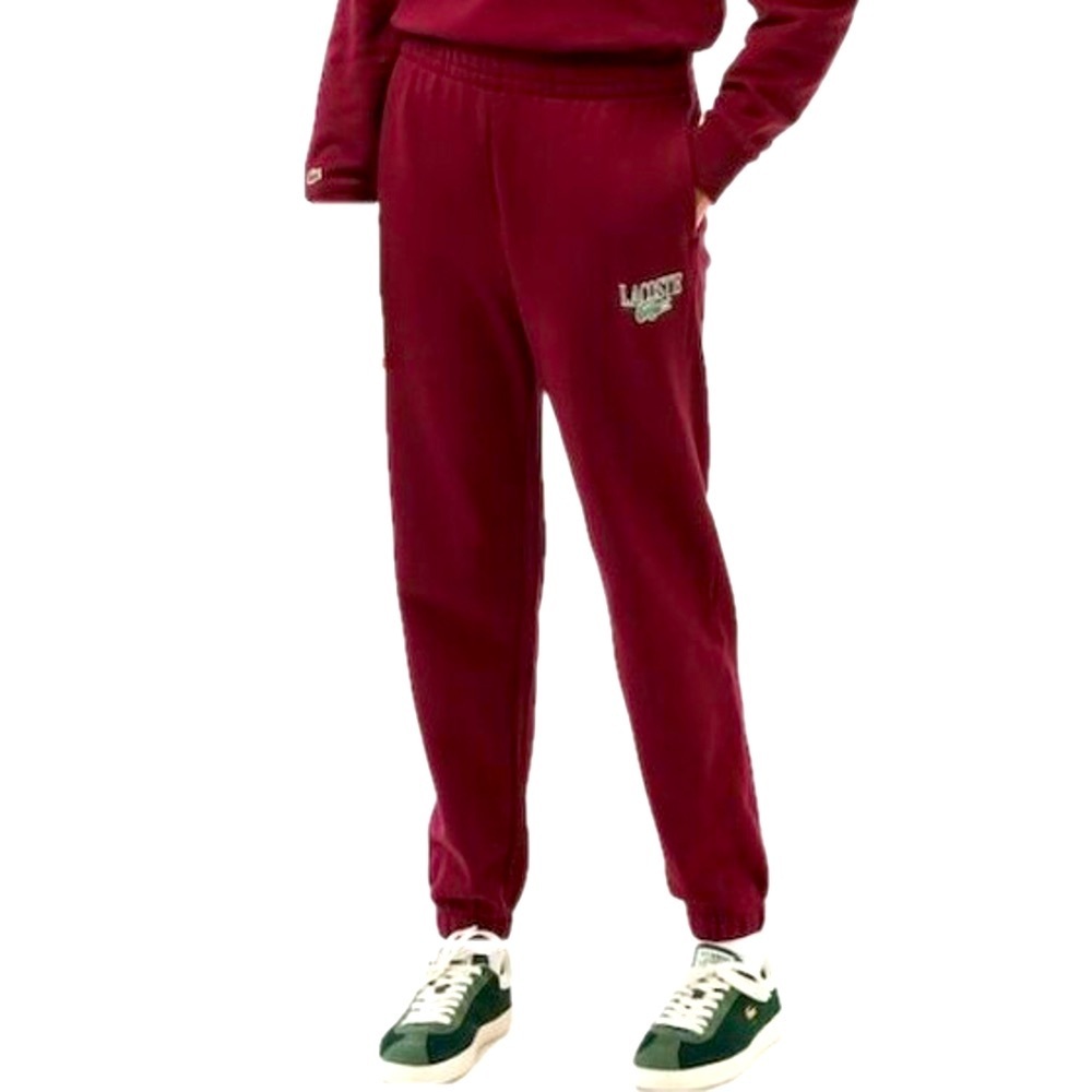 NEW LACOSTE Women's Size 2 Logo Printed Sweatpants Red